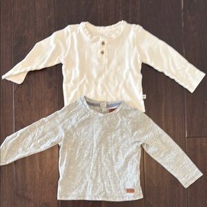 Worn once bundle! 7 For All Mankind Gray & Honest Company White Long Sleeve Tees